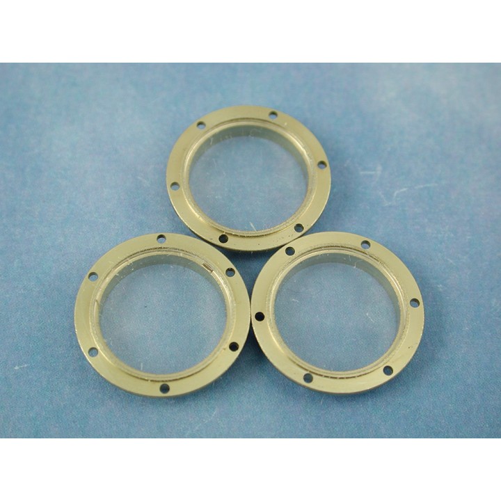 RACTIVE Porthole, 18mm, With 6 Hole Flange, Glazed, 10pk J-RMA67018