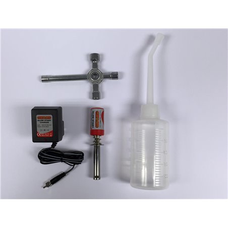 FUSION Nitro Starter Set - Fuel Bottle,Glowstart, UK Chg + Spanner L-FS-GS03