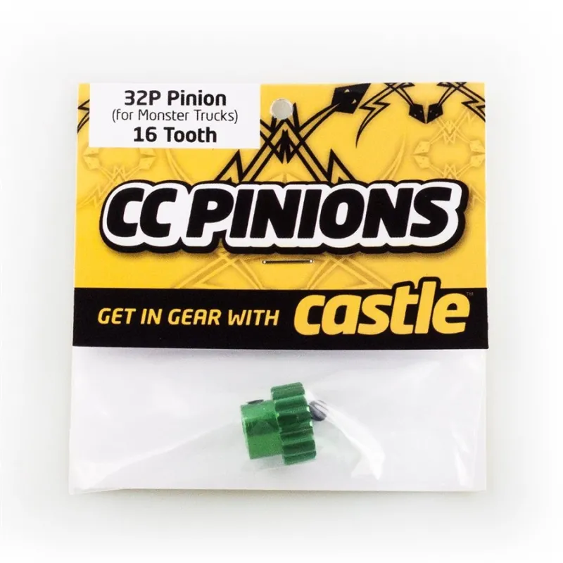 CASTLE CC PINION (Aluminium) 16t - 32 Pitch 5mm shaft M-CC6500