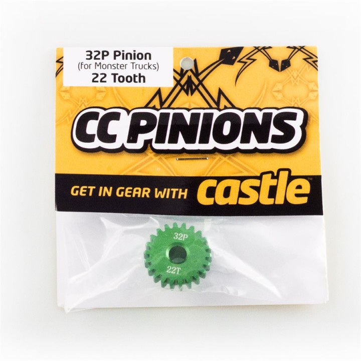 CASTLE CC PINION (Aluminium) 22t - 32 Pitch 5mm shaft M-CC6503