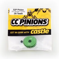 CASTLE CC PINION (Aluminium) 28t - 32 Pitch 5mm shaft M-CC6506