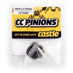 CASTLE CC PINION 14 Tooth - MOD1.5, 8mm shaft (for use with CMIR075 M-CC6524