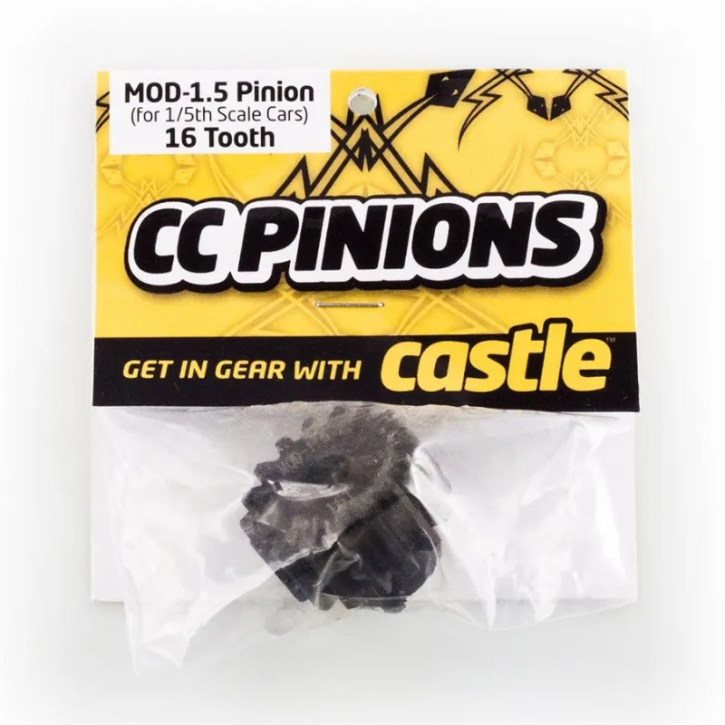 CASTLE CC PINION 16 Tooth - MOD1.5, 8mm shaft (for use with CMIR075 M-CC6525
