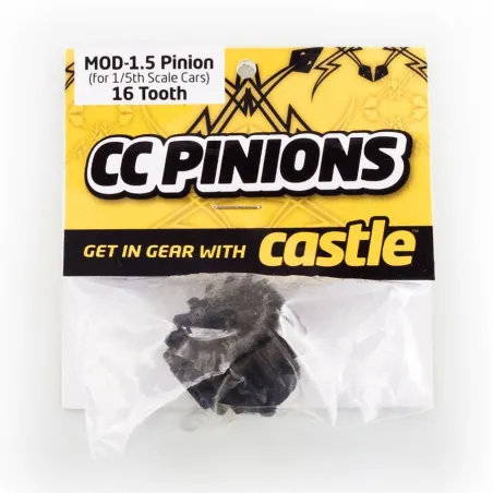 CASTLE CC PINION 16 Tooth - MOD1.5, 8mm shaft (for use with CMIR075 M-CC6525