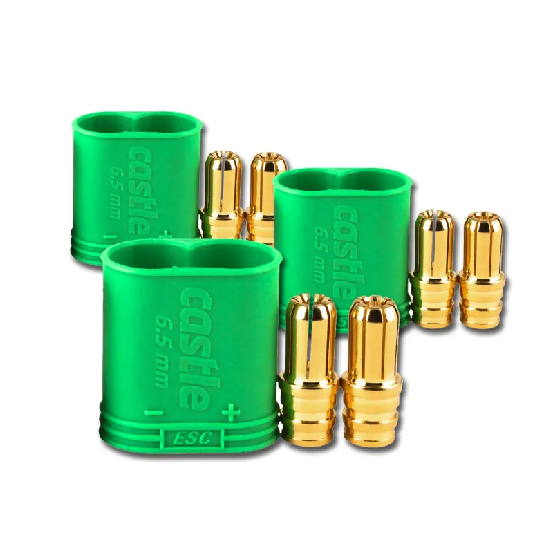 CASTLE Castle Polarized Bullet Conn Male, 6.5mm Pk3 O-CC6800