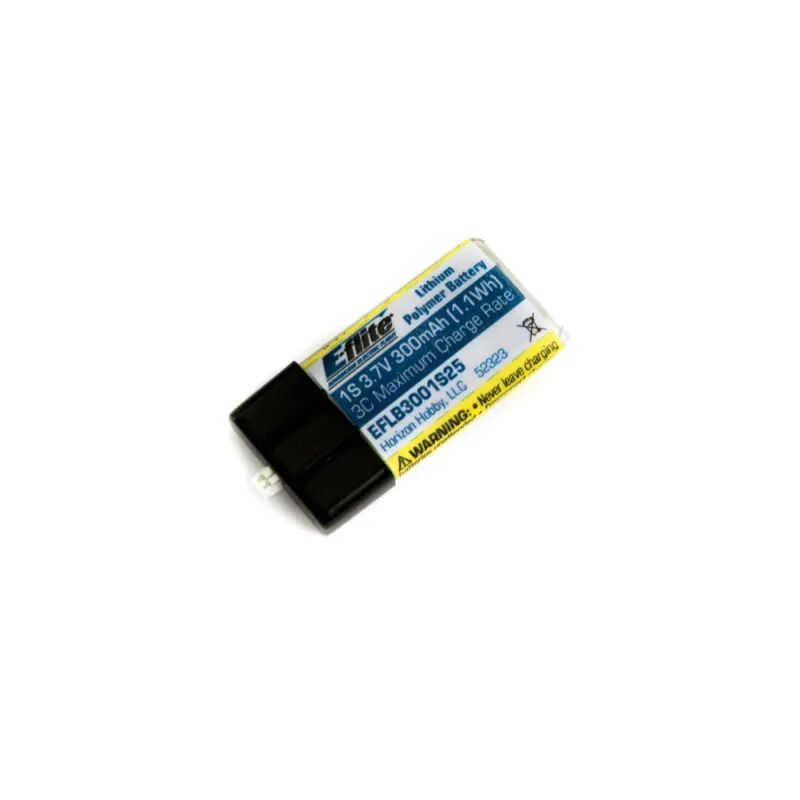 E-flite 300mAh 1S 3.7V 25C LiPo Battery EFLB3001S25