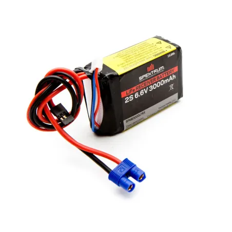 Spektrum 3000mAh 2S 6.6V Li-Fe Receiver Battery SPMB3000LFRX