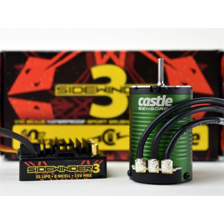 CASTLE SV3 WATERPROOF 1:10TH 12V ESC 1406-4600 SENSORED COMBO P-CC010-0115-05