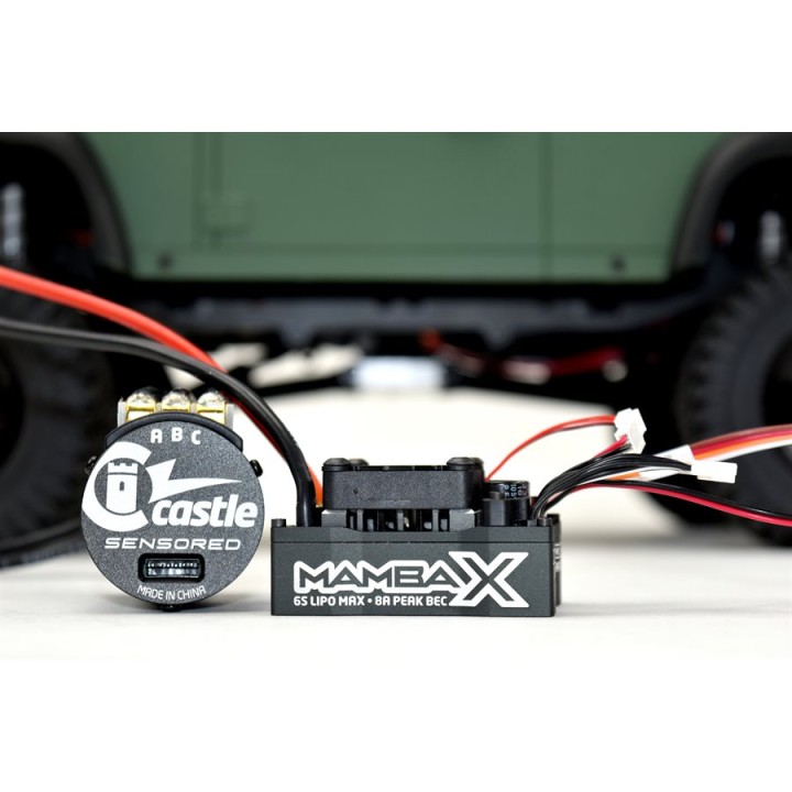 CASTLE Mamba X,  Sensored, 25.2V WP Esc & 1406-3800kV Combo P-CC010-0155-11
