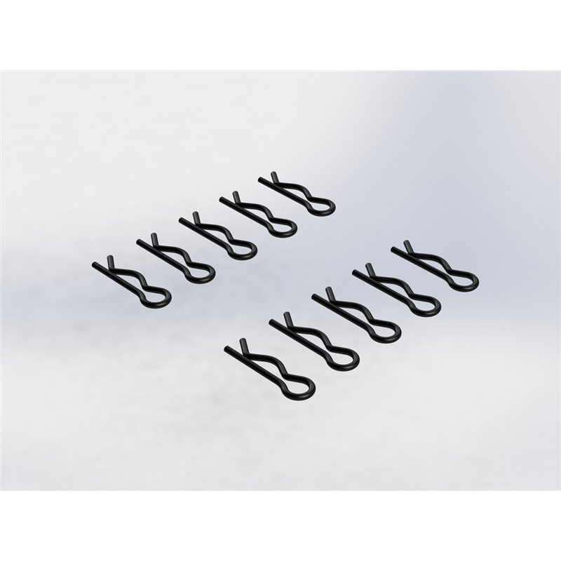Body Clip Large Black (10)