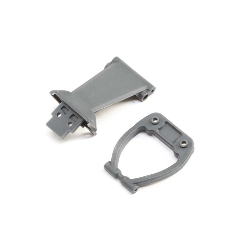 Losi Front Bumper/Skid Plate&Support,Gray: Rock Rey LOS231040