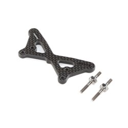 Team Losi Racing Carbon Front Tower w/Ti Standoffs: 22 5.0