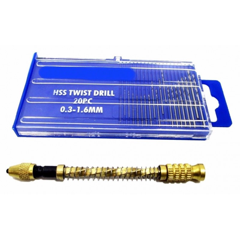 Toolzone Micro Drill Bits Microbox 20pc HSS Twist Set Precision 0.3-1.6mm +case