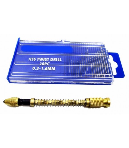 Toolzone Micro Drill Bits Microbox 20pc HSS Twist Set Precision 0.3-1.6mm +case