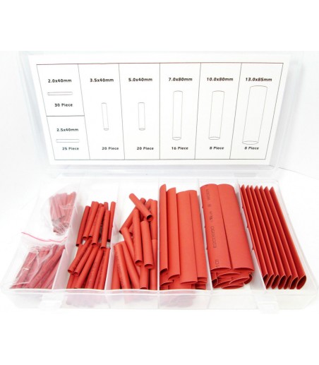 Toolzone127pc heat shrink tubing assortment cable sleeving wrap box