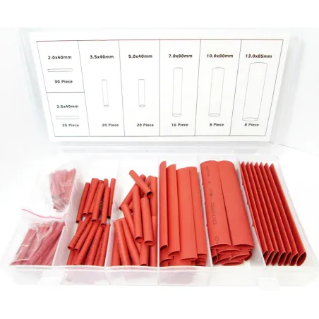 Toolzone127pc heat shrink tubing assortment cable sleeving wrap box