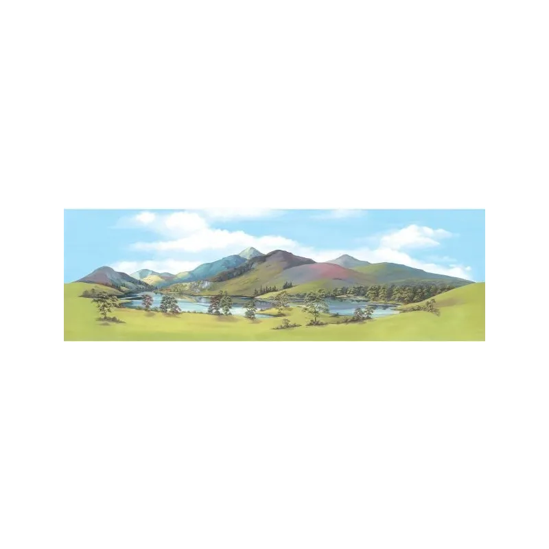 Peco Medium background Mountain Lake 178mm x 559mm (7in x 22in)