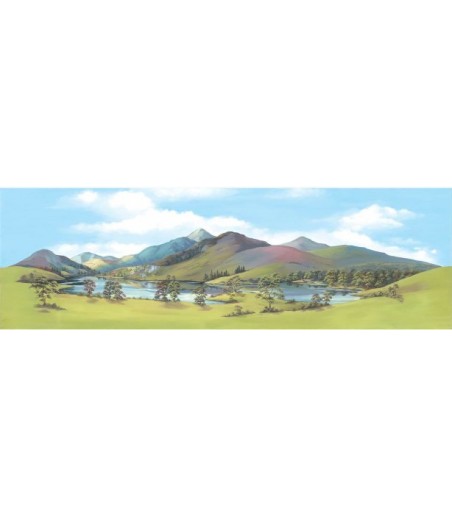 Peco Medium background Mountain Lake 178mm x 559mm (7in x 22in)