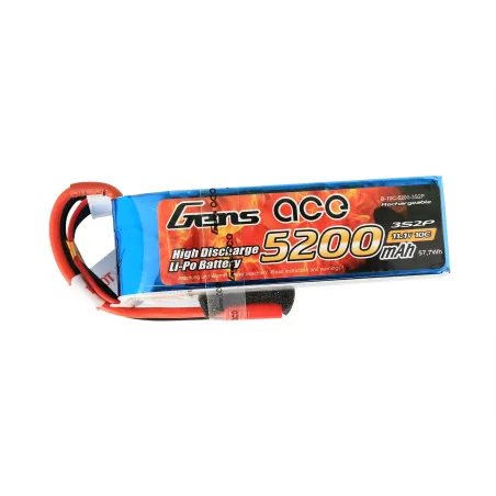 Li-Po 3S2P 11.1V 5200mAh 10C with 3.5mm