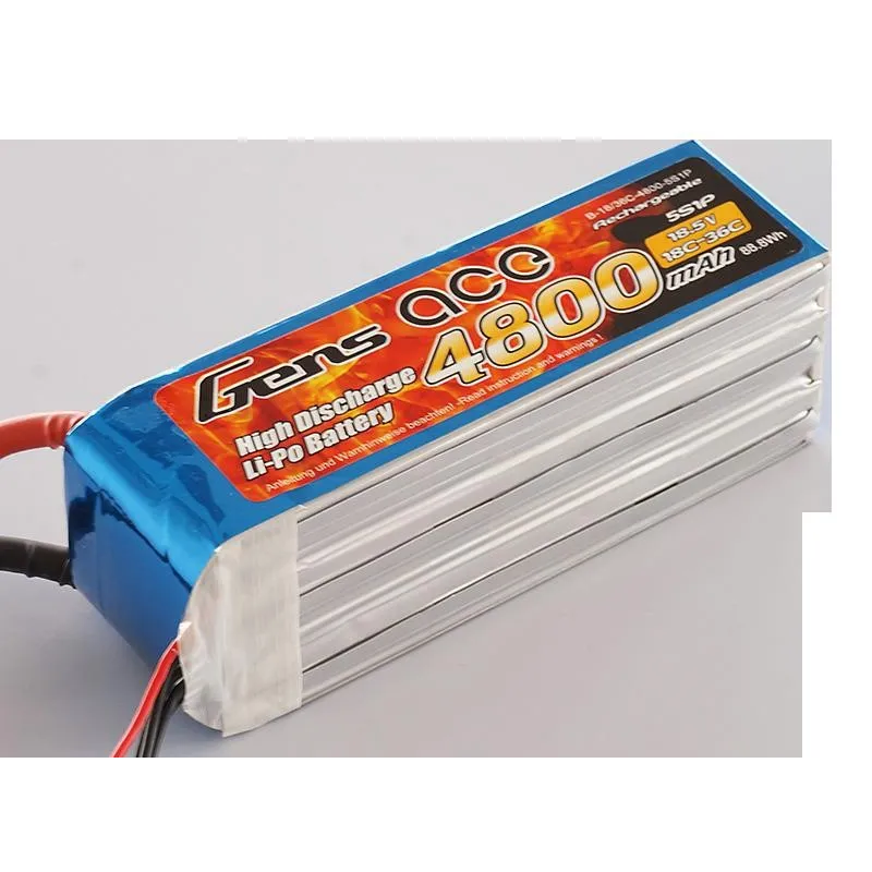 Li-Po 5S 18.5V 4800mAh 36C with no plug