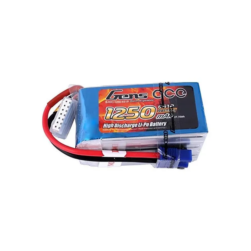 Li-Po 6S 22.2V 1250mAh 60C with EC3