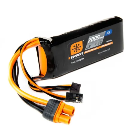 2000mAh 2S 7.4V Smart LiPo Receiver Battery IC3