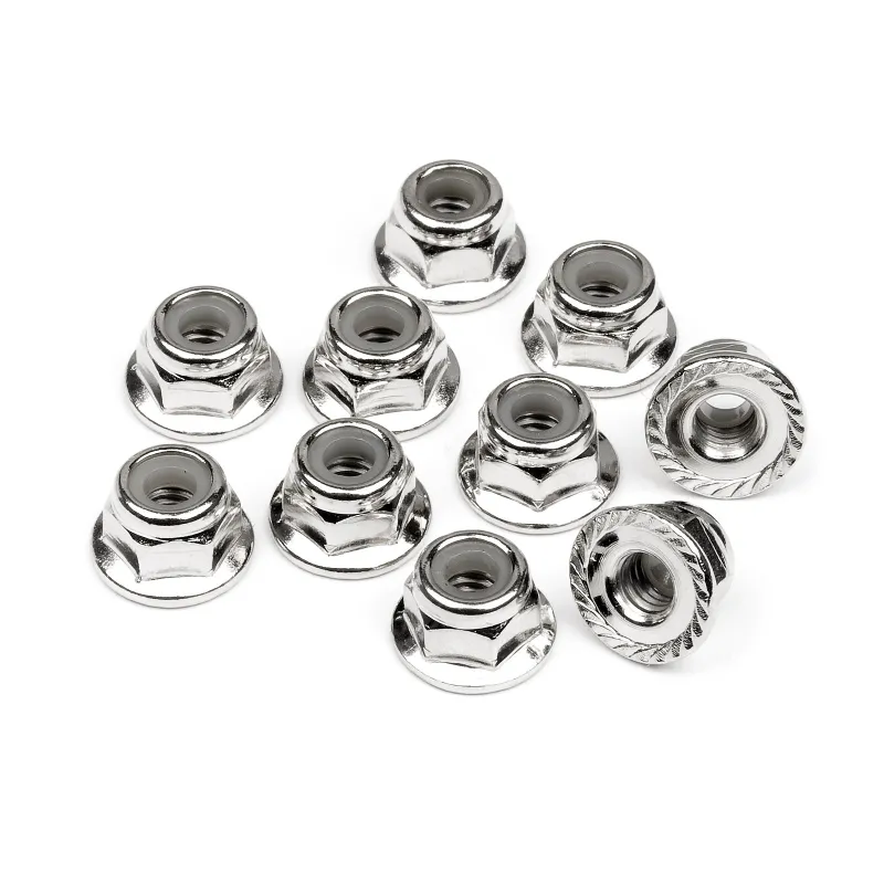 Hpi Racing SERRATED FLANGE LOCK NUT M4 (SILVER/10pcs) 103729