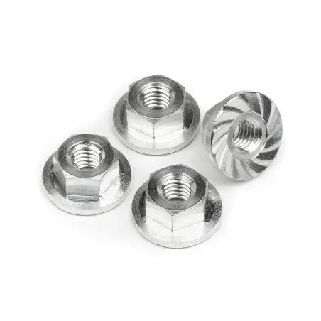 Hpi Racing SERRATED FLANGE NUT M4x10.8mm (4pcs) 103908