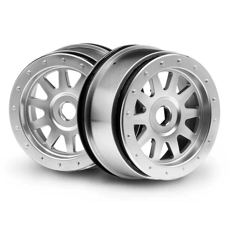 Hpi Racing TR-10 GLUE-LOCK WHEEL MATTE CHROME (120X60MM/2PCS) 108321