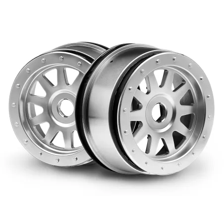 Hpi Racing TR-10 GLUE-LOCK WHEEL MATTE CHROME (120X60MM/2PCS) 108321