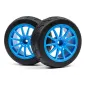 Hpi Racing MOUNTED GYMKHANA TIRE/SPEEDLINE CORSE TURINI WHEEL SET (CYAN/2PCS) 115155