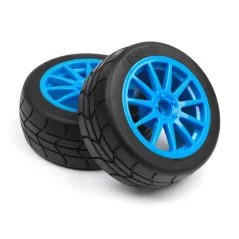 Hpi Racing MOUNTED GYMKHANA TIRE/SPEEDLINE CORSE TURINI WHEEL SET (CYAN/2PCS) 115155