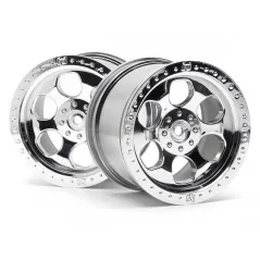 Hpi Racing 6 SPOKE WHEEL SHINY CHROME (83X56MM/2PCS) 3117