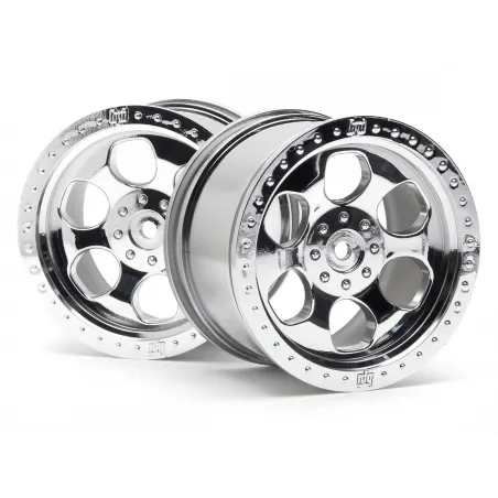 Hpi Racing 6 SPOKE WHEEL SHINY CHROME (83X56MM/2PCS) 3117