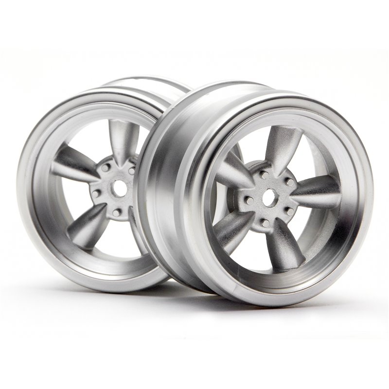 Hpi Racing  VINTAGE 5 SPOKE WHEEL 26MM MATTE CHROME(0MM OFFSET) 3815