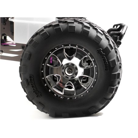 Hpi Racing  MOUNTED GT2 TYRE S COMPOUND ON WARLOCK WHEEL CHROME 4709