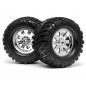 Hpi Racing  MOUNTED SUPER MUDDERS TIRE 165x88mm on RINGZ WHEEL SHINY CHROME 4726