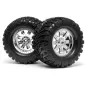Hpi Racing MOUNTED SUPER MUDDERS TIRE 165x88mm on RINGZ WHEEL SHINY CHROME 4726