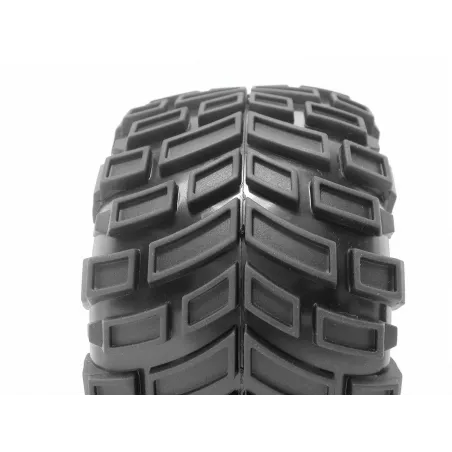 Hpi Racing MOUNTED SUPER MUDDERS TIRE 165x88mm on RINGZ WHEEL SHINY CHROME 4726