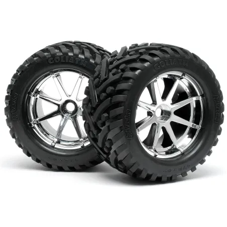 Hpi Racing MOUNTED GOLIATH TIRE 178X97MM ON BLAST WHEEL CHROME 4727