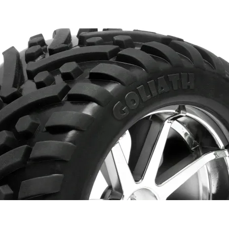 Hpi Racing MOUNTED GOLIATH TIRE 178X97MM ON BLAST WHEEL CHROME 4727