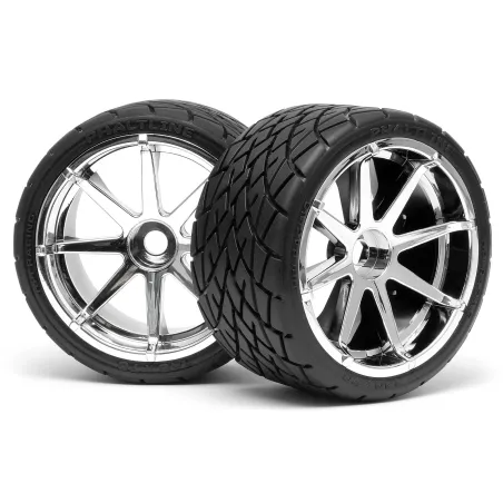 Hpi Racing MOUNTED PHALTLINE TIRE 140X70MM ON BLAST WHEEL CHROME 4729