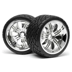 Hpi Racing MOUNTED PHALTLINE TIRE 140X70MM ON TREMOR WHEEL CHROME 4731