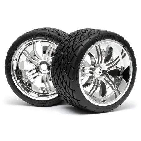 Hpi Racing MOUNTED PHALTLINE TIRE 140X70MM ON TREMOR WHEEL CHROME 4731