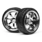 Hpi Racing MOUNTED T-GRIP TIRE 26MM RAYS 57S-PRO WHEEL CHROME 4738