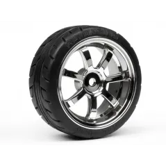Hpi Racing MOUNTED T-GRIP TIRE 26MM RAYS 57S-PRO WHEEL CHROME 4738