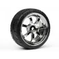 Hpi Racing MOUNTED T-GRIP TIRE 26MM RAYS 57S-PRO WHEEL CHROME 4738
