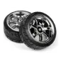 Hpi Racing MOUNTED T-GRIP TIRE 26MM RAYS 57S-PRO WHEEL CHROME 4738