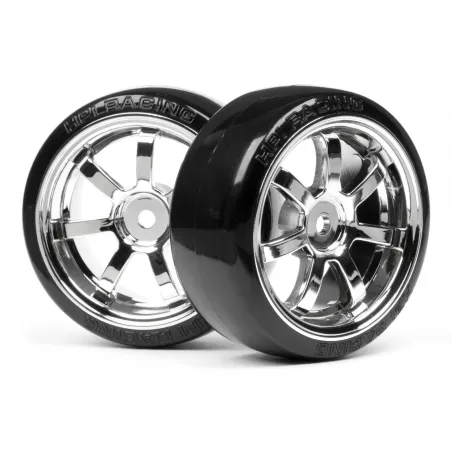 Hpi Racing T-DRIFT TIRE 26MM RAYS 57S-PRO WHEEL CHROME 4739