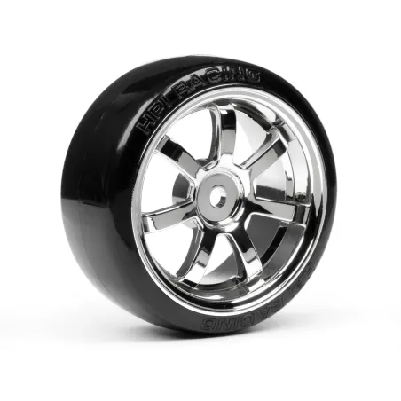 Hpi Racing T-DRIFT TIRE 26MM RAYS 57S-PRO WHEEL CHROME 4739